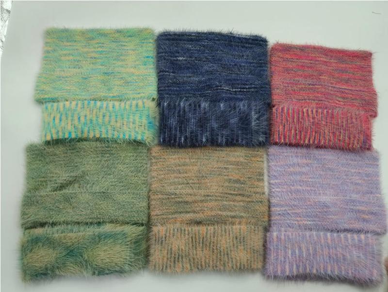 フラッフィーまつげヤーン生地スウォッチ6枚セット・ティール紺ピンクセージグリーンラベンダー多色 - private label wholesale